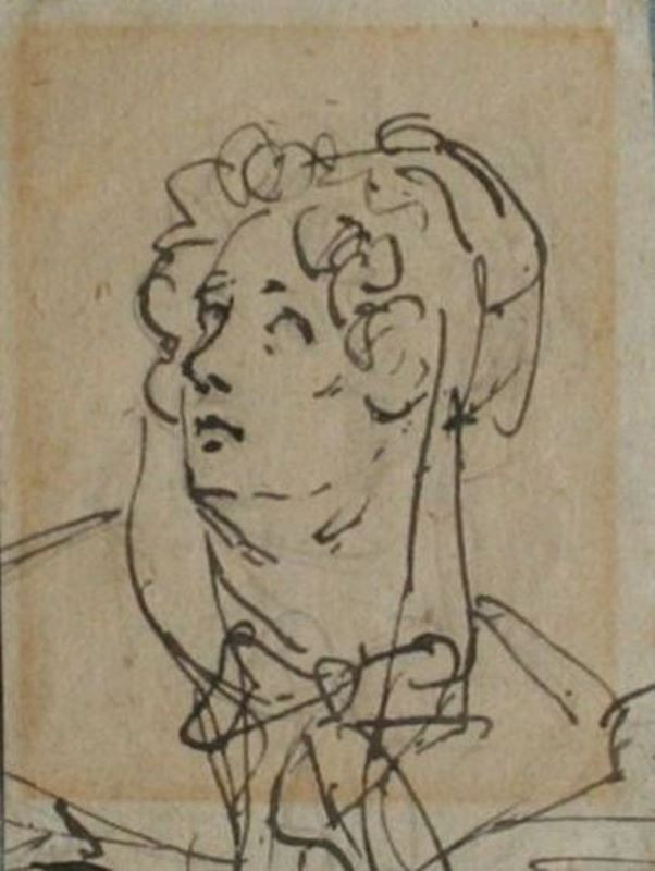 Friedrich von Amerling - Studie ženské hlavy (skica k portrétu)