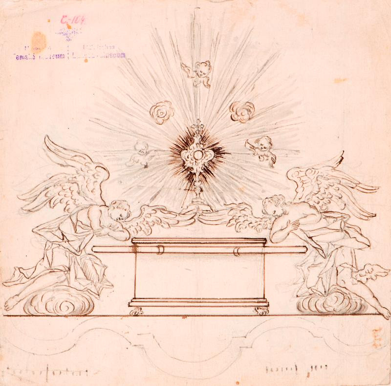 Judas Thaddeus Supper - Boží hrob - vzadu Ornament. výzdoba oltáře