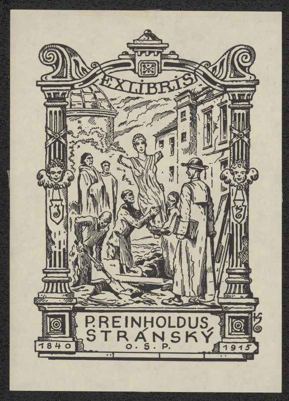 Jan Konůpek - Ex libris P. Reinholdus Stránský O.S.P. 1840-1915