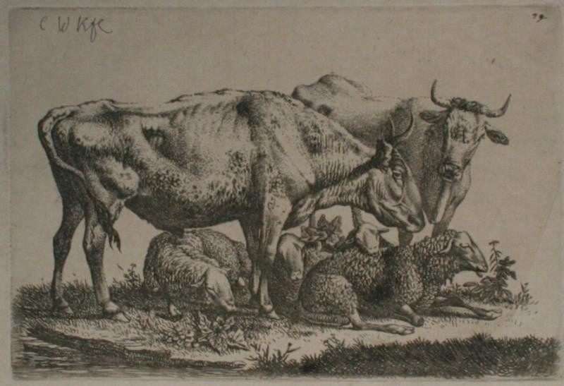 Carl Wilhelm Kolbe - Krávy a ovce na pastvě
