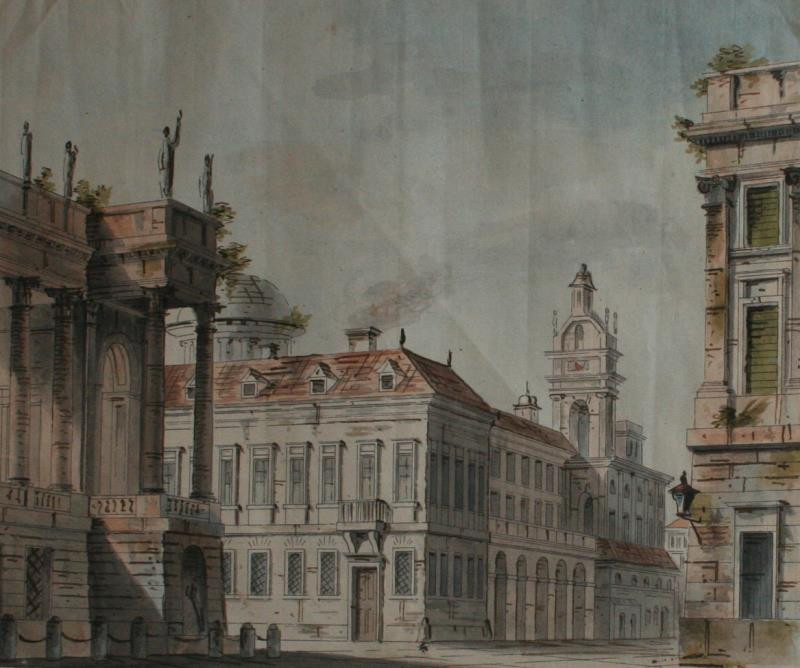 Joseph Ignaz Platzer - Nároží dvou ulic s palácovou architekturou