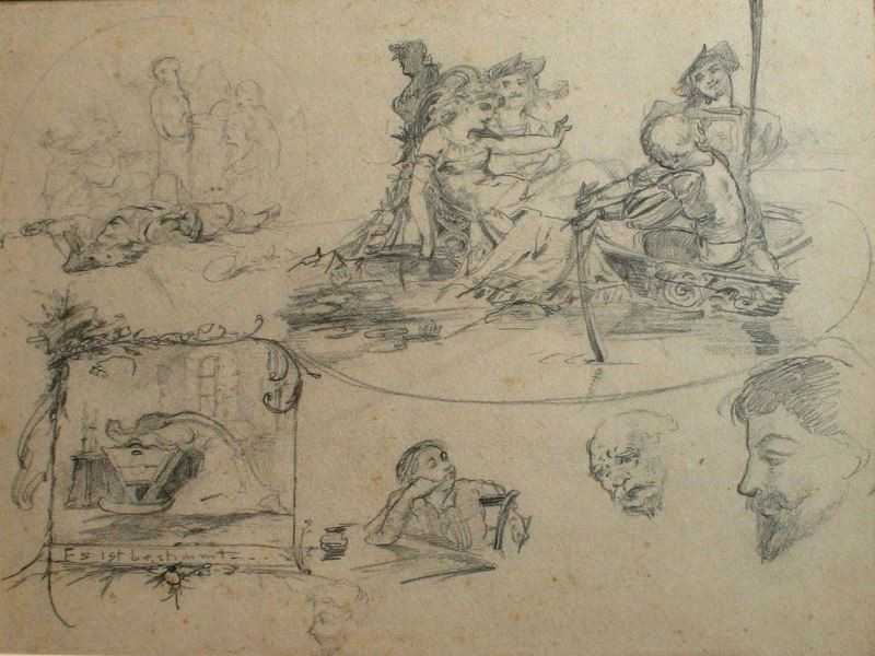 Alfons Mucha - Studie ilustrace k pohádce