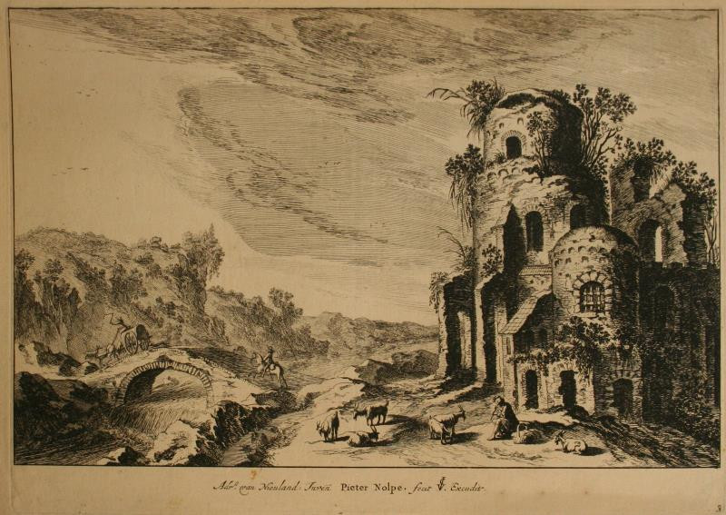 Pieter Nolpe - Krajina s hradem a pištcem