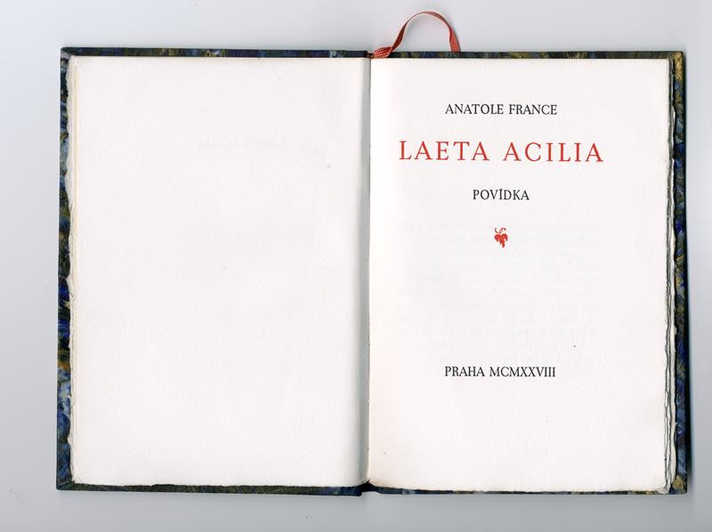 Karel Dyrynk, Státní tiskárna, Anatole France - Laeta Acilia