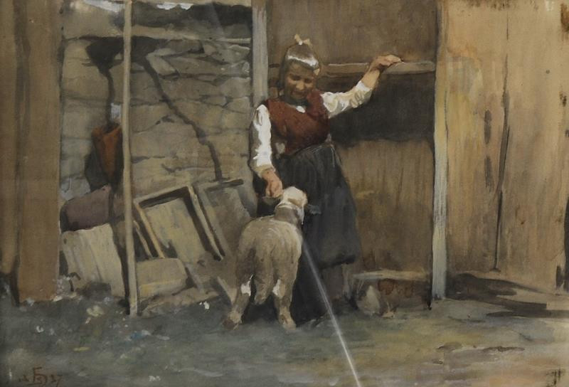 Hanuš (Hans) Schwaiger - Holčička s ovečkou