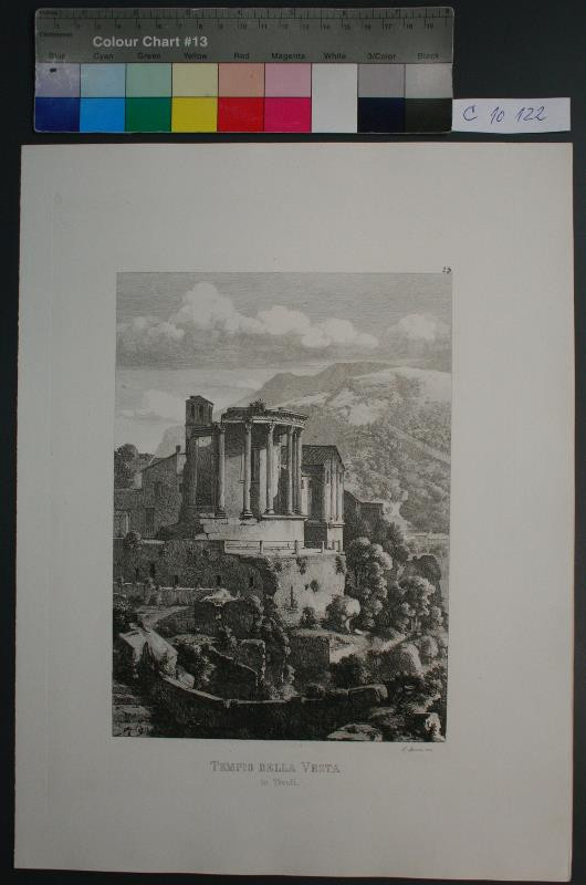 Carl Ferdiand Sprosse - Tempio Della Vesta in Tivoli. in Rom 32 Originalradirungen