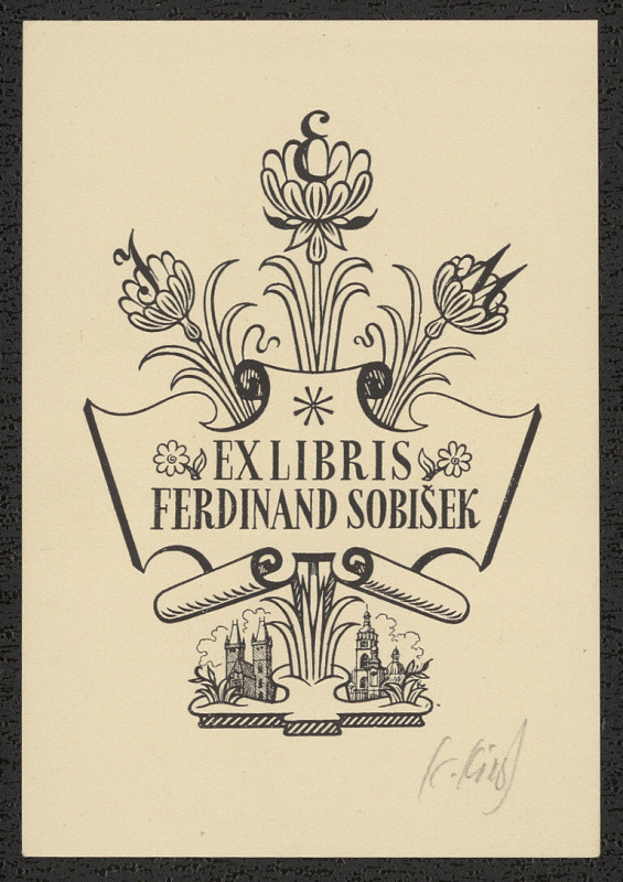 Karel Kinský - Exlibris Ferdinand Sobíšek