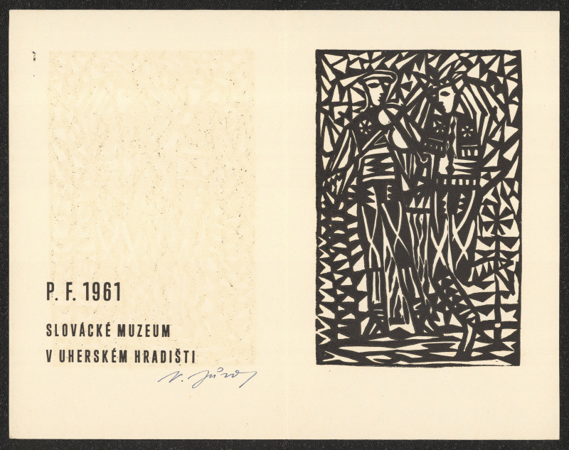 neznámý - Novoročenka 1961 - Slovácké muzeum v Uherském Hradišti