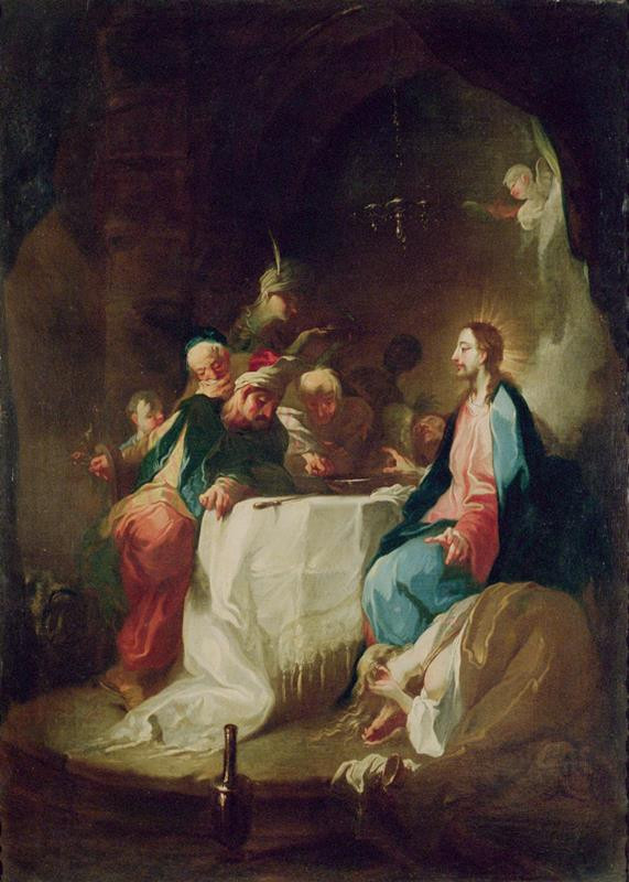Franz Anton Maulbertsch - Maří Magdalena maže mastmi nohy Kristovy při hostině u Šimona - farizeje