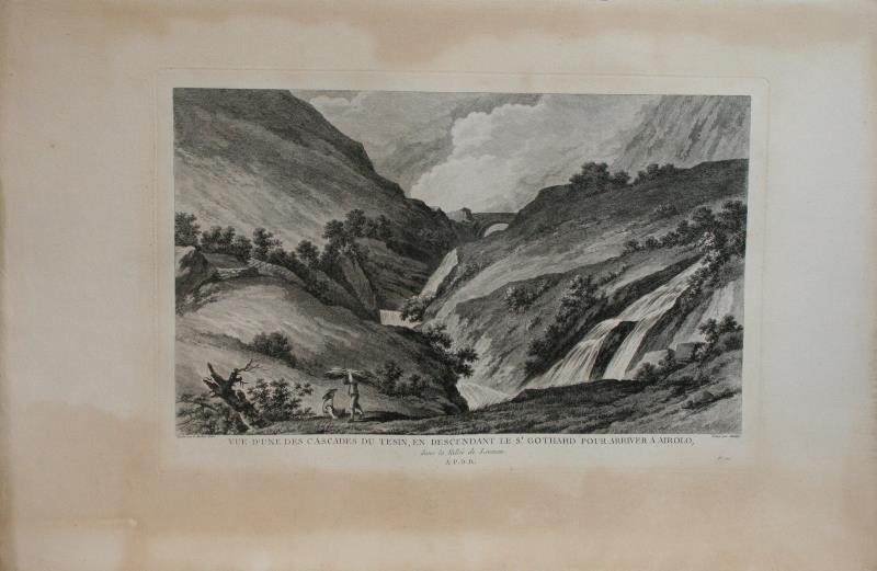 Joseph Maillet - Vue d'une des cascades du Tesin