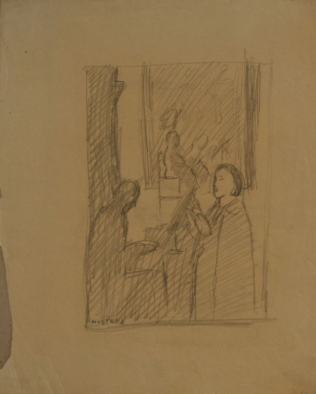 Josef Multrus - Studie k obrazu Muž u stolu