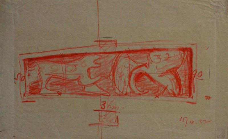 Jan Lauda - Studie k reliefu pro pavilon ČSR v New Yorku 1939