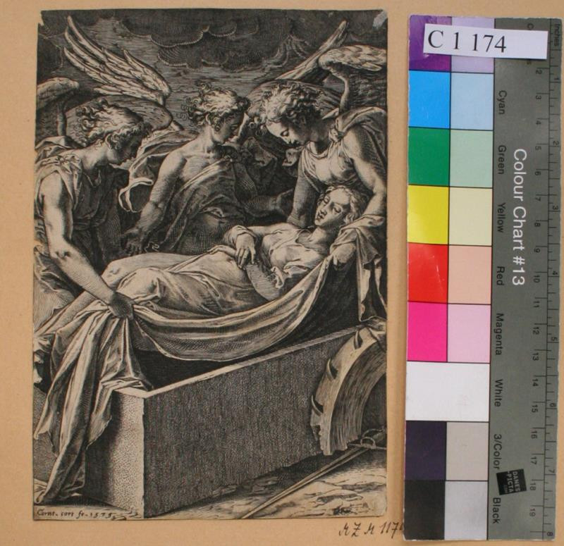 Cornelis Cort - Smrt  sv.  Kateřiny