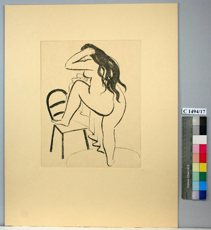 Rudolf Kremlička - Žena po koupeli (R. Kremlička - litografie, Um. Beseda 1936)