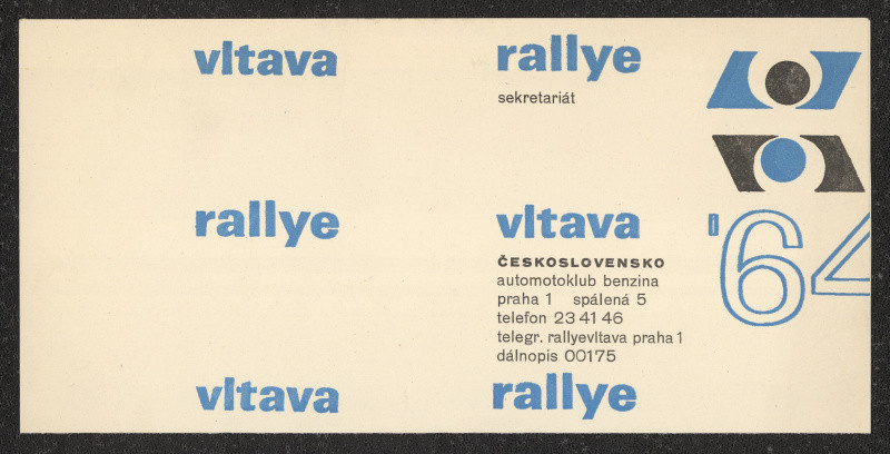 Jiří Rathouský - Logo Rallye Vltava ´64. (dopisní papír s logem)