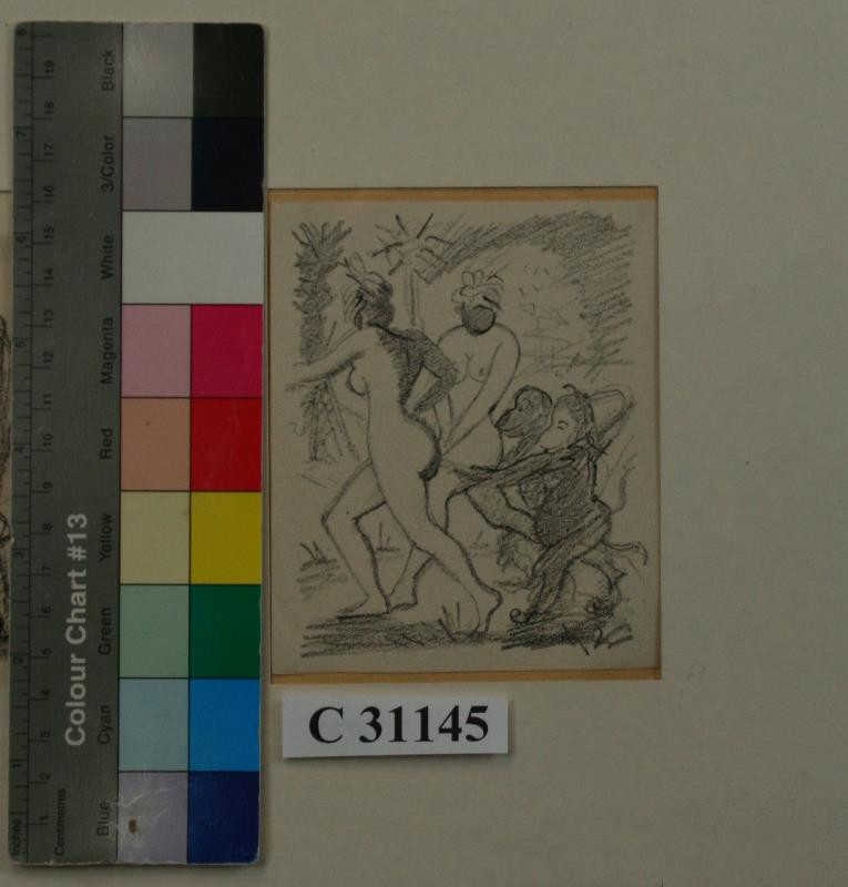 Eduard Milén - Voltaire, Candide - ilustrace -Akty s opicemi