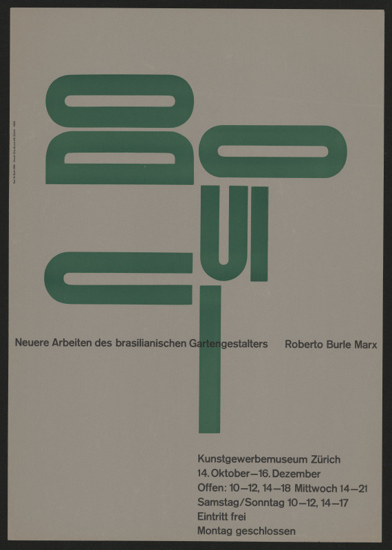 Karl B. Graf - Neuere Arbeiten des brasilianischen Gartengestalters Roberto Burle Marx, Kunstgewerbemuseum Zürich