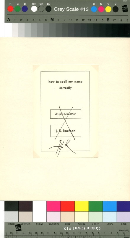 Jiří Hynek Kocman - How to spell my name correctly (autorské portfolio : My Activities : Varia)