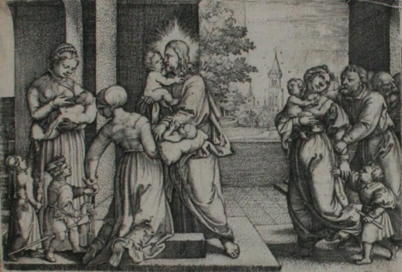 Georg Pencz - Kristus obklopen dětmi