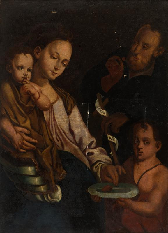 neznámý malíř - Sv. Rodina se sv. Janem Křtitelem