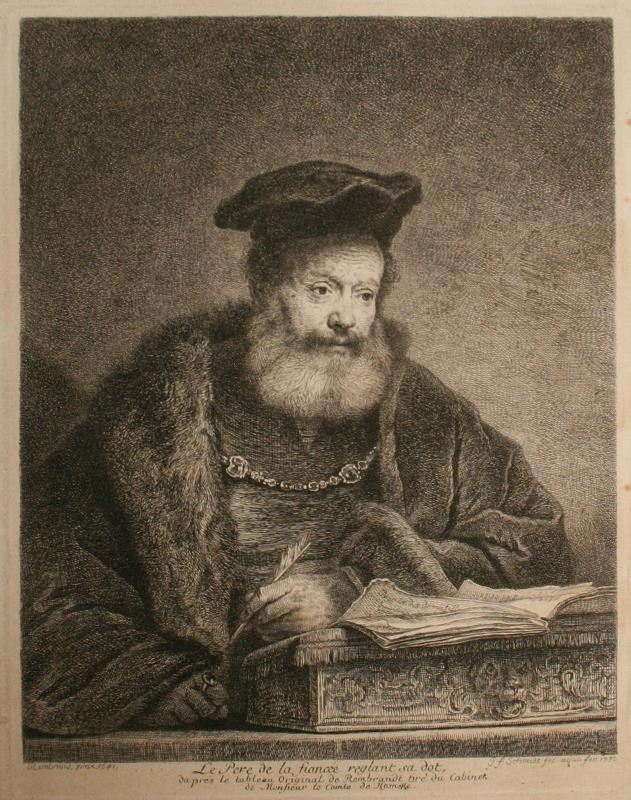 Georg Friedrich Schmidt - Le pere de la fiancée reglant sa dot (Učenec u stolu)