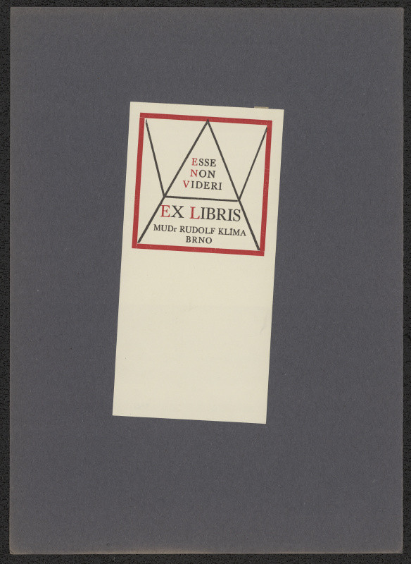 Antonín Jero - Ex libris MUDr. Rudolf Klíma Brno