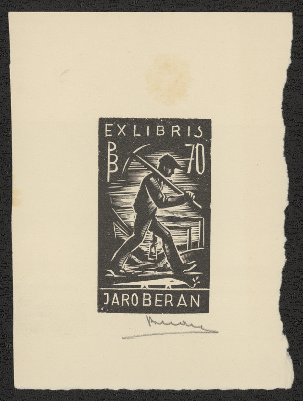 Jaro (Jaroslav) Beran - Exlibris PB 70, Jaro Beran