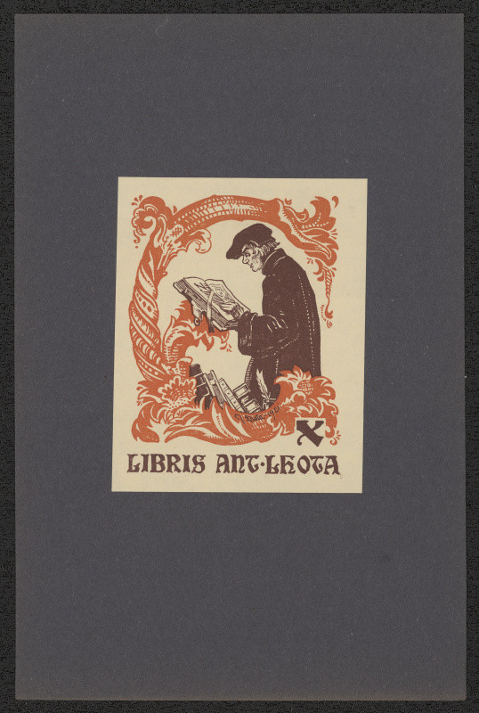 Josef Lhota - Ex libris Ant. Lhota. in J. Lhota. Dvanáct ex libris. Praha 1922