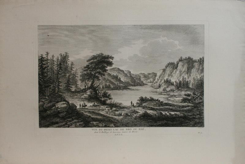 François-Dénis Née - Vue du petit lac de Bro ou Bré, ...