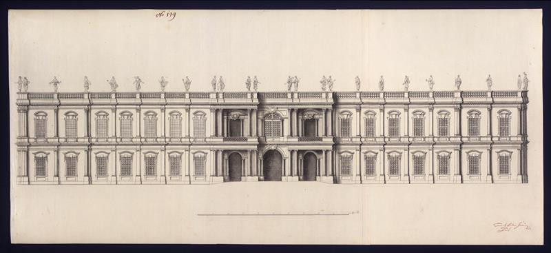 Franz Anton Grimm - Nákres fasády paláce (premontská práce)