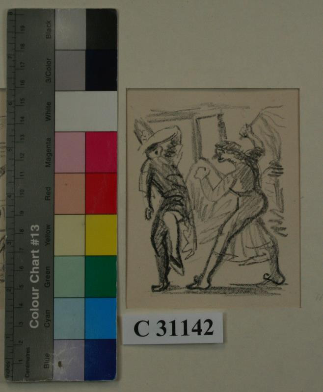 Eduard Milén - Voltaire, Candide - ilustrace -Bičování