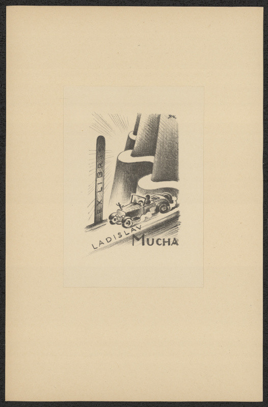 Rudolf (Ruda) Kubíček - Ex libris Ladislav Mucha. in Ruda Kubíček, Čtvrtý soubor exlibris. Uherské Hradiště 1935
