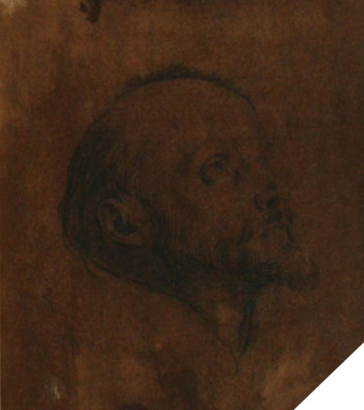 neznámý malíř - Studie mužské hlavy