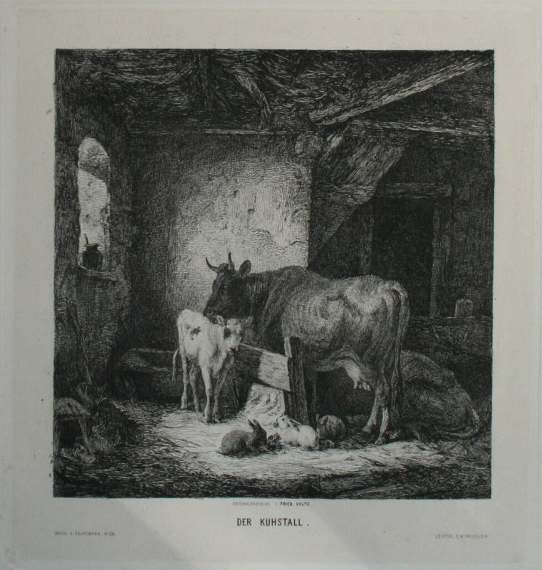 Johann Friedrich Woltz - Der Kuhstall