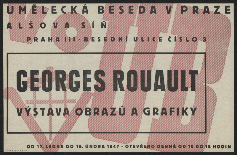 neznámý - Umělecká beseda v Praze, Alšova síň, Georges Ronault, výstava obrazů a grafiky 1947