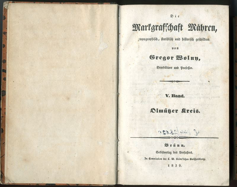 Řehoř Tomáš Volný - Die Markgrafschaft Mähren V. Olmützer Kreis