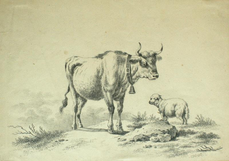 Jan Novopacký (Nowopacký) - Kráva s ovcí