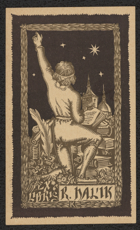 K. Komár - Exlibris R. Halík