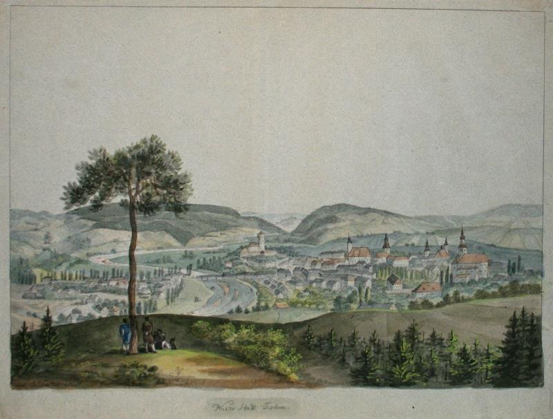 František (Franz) Richter - Pohled na město Těšín