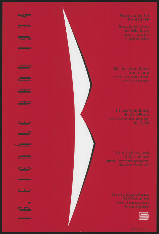 Jaroslav Sůra - XVI. Mezinárodní bienále grafického designu Brno 94. Plakát (firemní styl), propagační grafika.