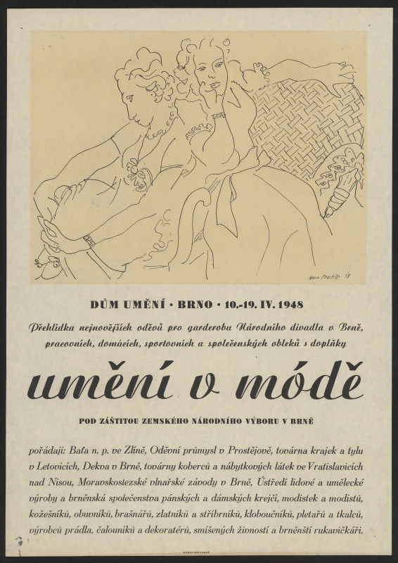 neznámý - Umění v módě, přehlídka oděvů pro garderobu ND v Brně,DU Brno 1948