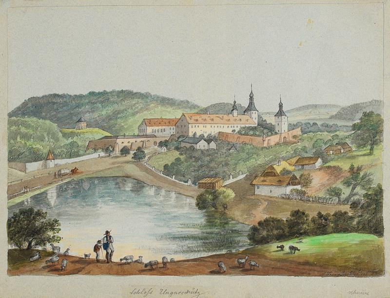 František (Franz) Richter - Uherčice-pohled na zámek
