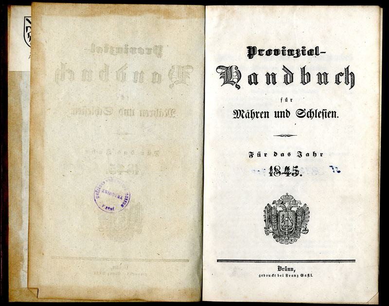 neurčený autor - Provinzial-Handbuch für Mähren und Schlesien. Für das Jahr 1846