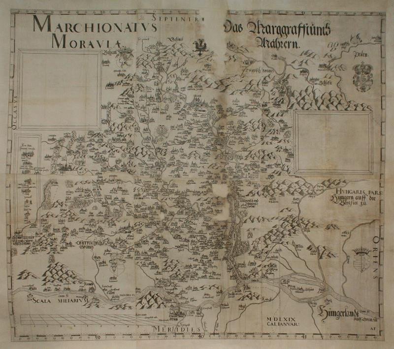 Paulus (Paul) Fabritius - Mapa  Moravy  z  1569