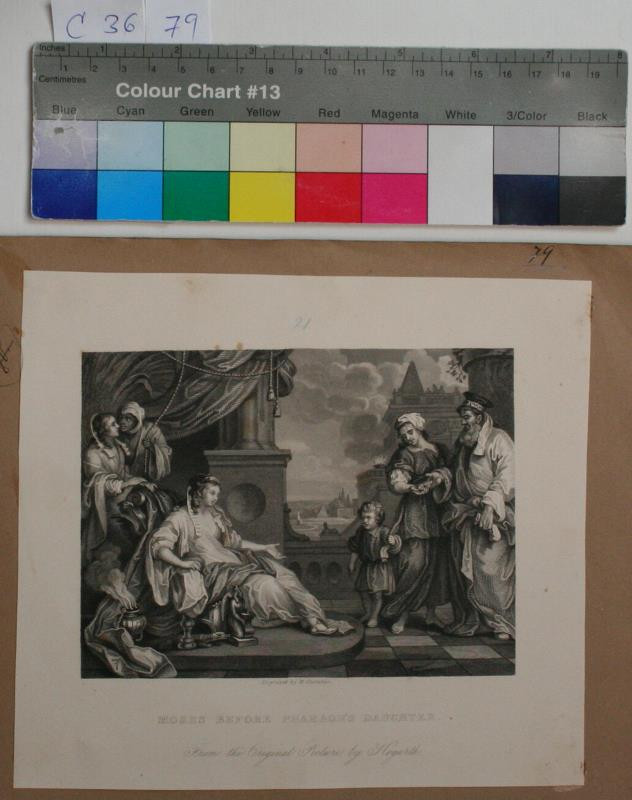William Chevalier - Moses before Pharaoh´s Daughter. in album VI. from the Original by W. Hogarth