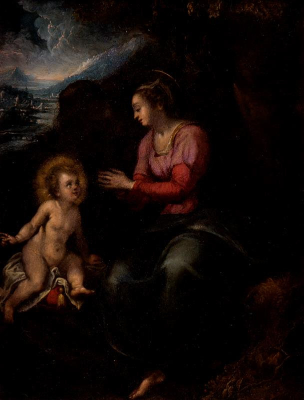 Denys Calvaert - Panna Marie s Ježíškem v krajině