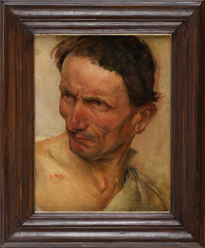 Carl Maria Thuma - Podobizna muže( Studie k hlavě sedláka pro obraz 