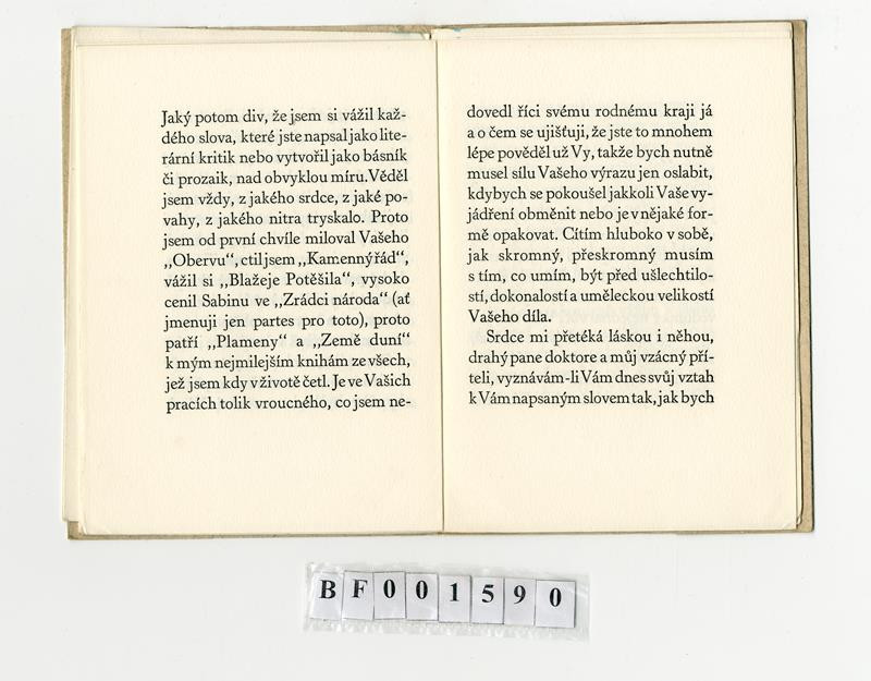 A. C. Nor, Alois Chvála, Ferdiš (Ferdinand) Duša - Dopis Vojtěchu Martínkovi k šedesátce