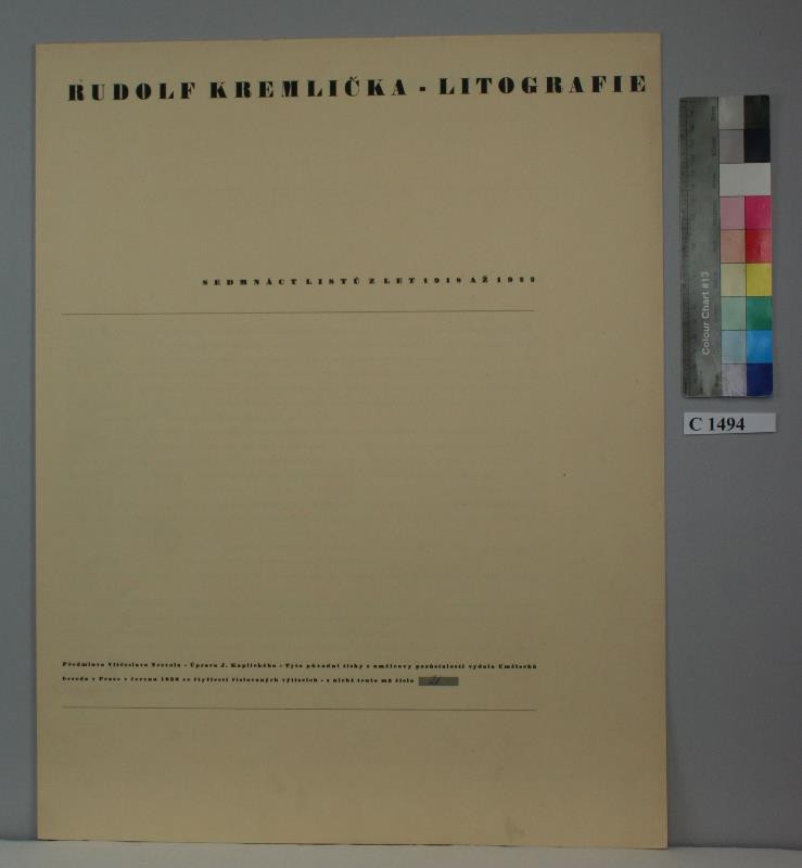 Rudolf Kremlička - R. Kremlička - litografie, Um. Beseda 1936