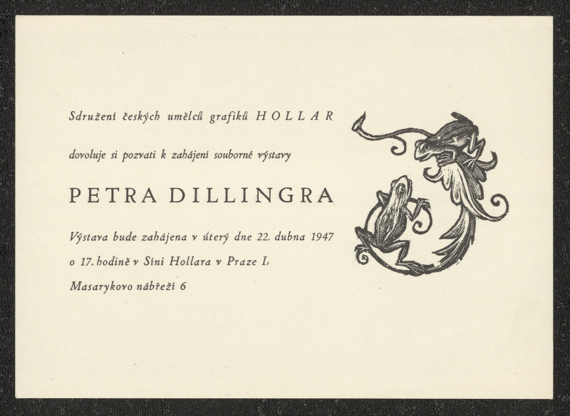 neurčený autor - Petr Dillinger v Síni Hollara v Praze, 22.dubra 1947